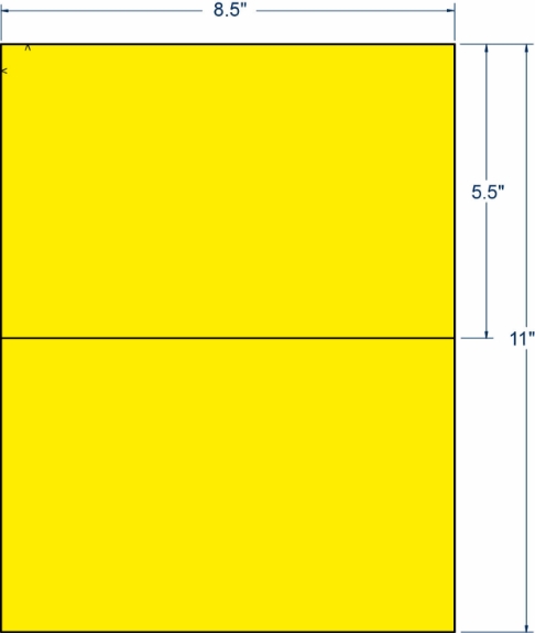 Compulabel 318611 8-1/2" x 5-1/2" Fluorescent Yellow Sheeted Labels 250 Sheets